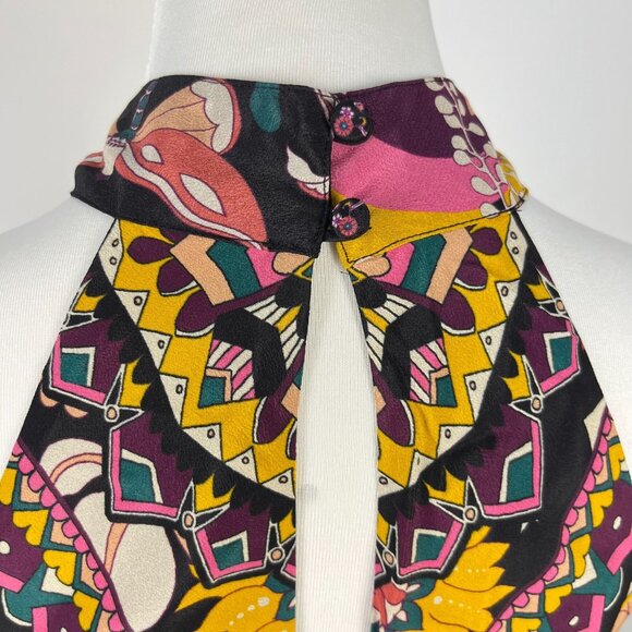 $465 NWOT JOHNNY WAS JADE Silk Blend NADIA Halter Floral Maxi Dress Size S - Picture 7 of 12